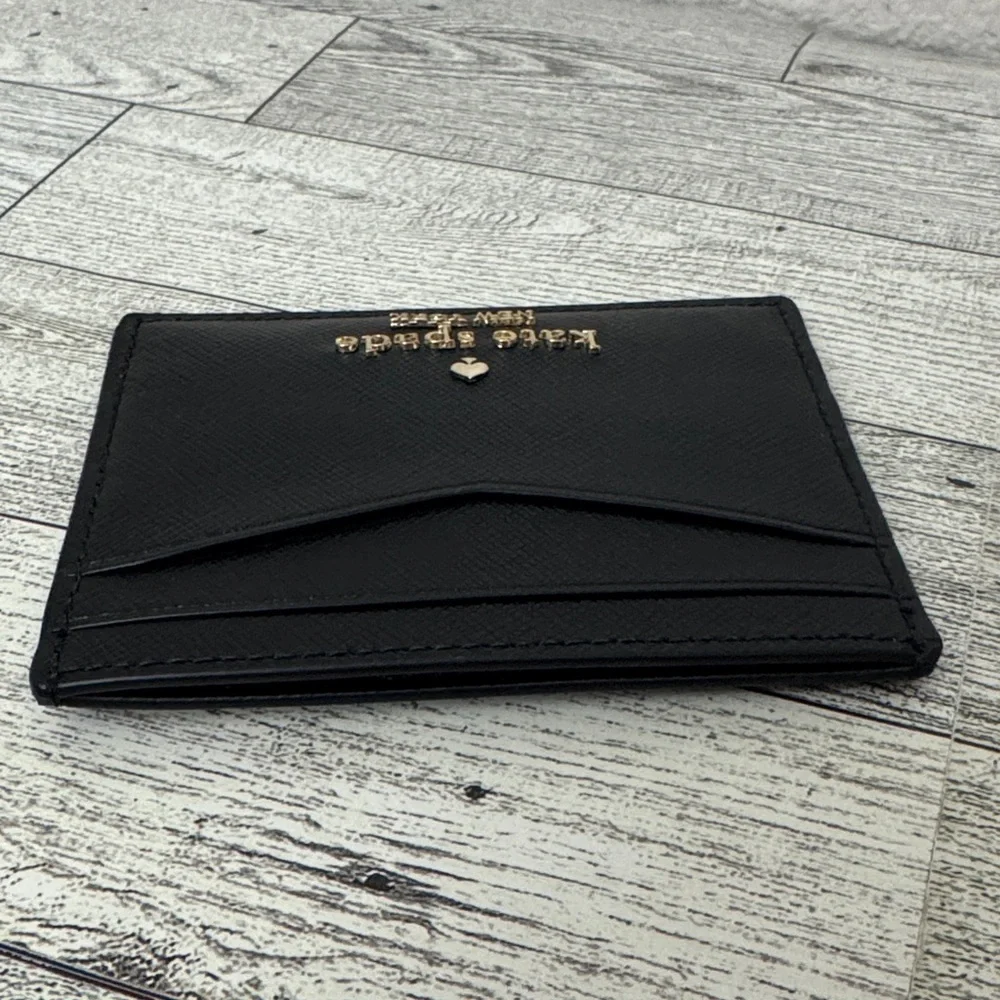 Kate Spade Staci Black Leather Slim Cardholder NWT